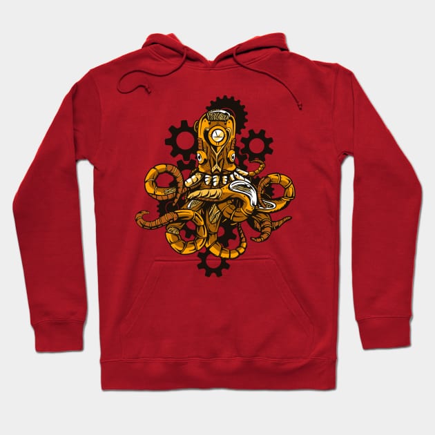 Steampunk Octopus Hoodie by Hmus